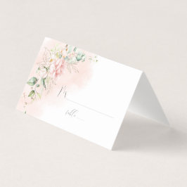 Rosas Rosa Douradas Folhas Verde Placa de Casament