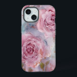 Rosas rosa e azuis<br><div class="desc">Um belo padrão de grandes rosas cor-de-rosa com trim azul</div>