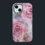 Rosas rosa e azuis<br><div class="desc">Um belo padrão de grandes rosas cor-de-rosa com trim azul</div>