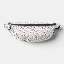 Rosas rosa e padrão fantasma Fanny Pack
