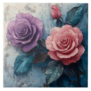 Rosas Rosa e Roxo Fundo Distorcida