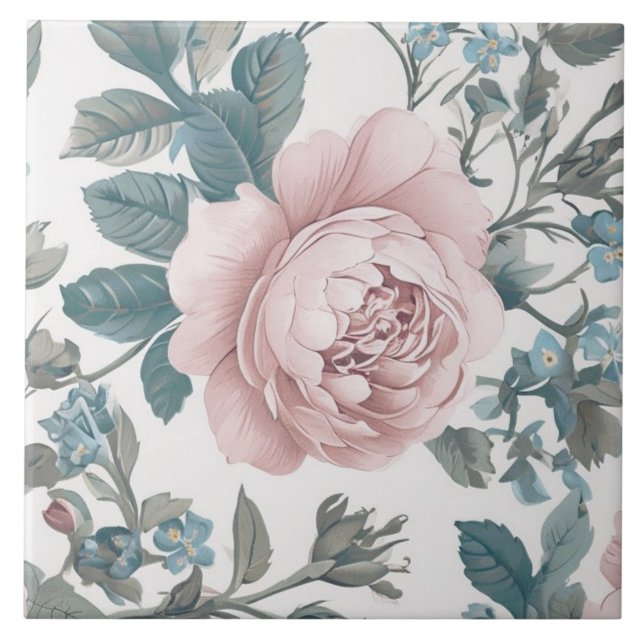 Rosas Rosa em Branco (Frente)