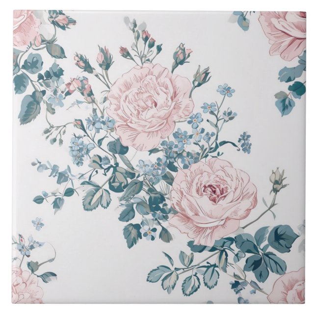 Rosas Rosa em Branco (Frente)