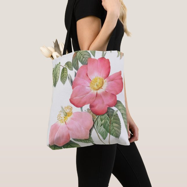 Rosas Rosa Flores Pierre Joseph Redoute Tote Bag (Close Up)