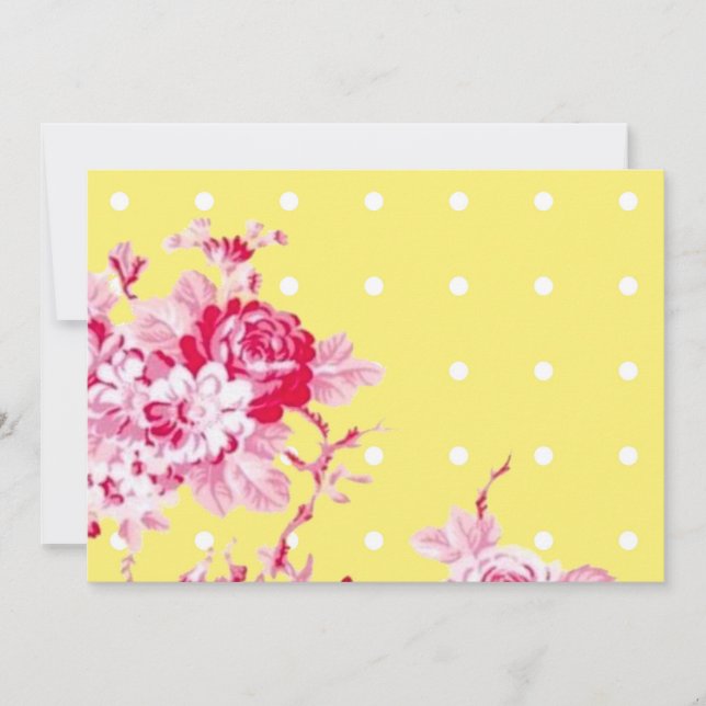 Rosas Rosa No Convite Para Casamento De Yelllow (Frente)