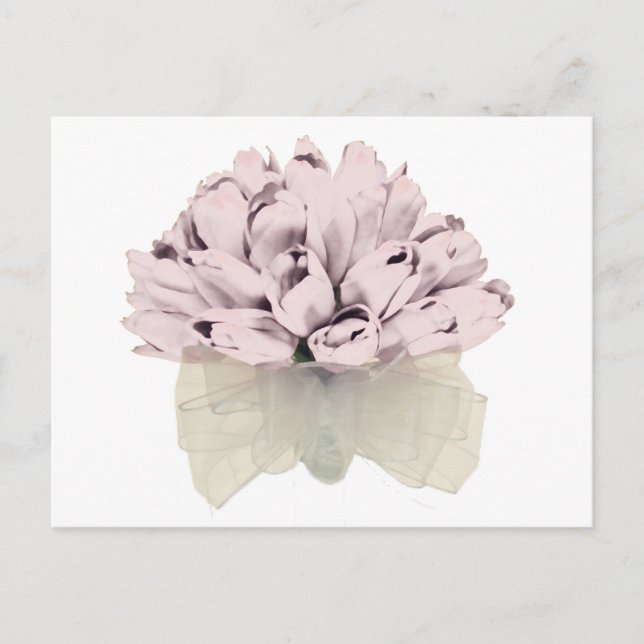 Rosas Rosa / O Casamento ~ Cartão Postal / Convite (Frente)