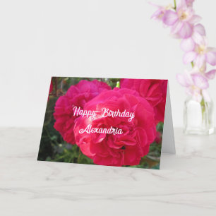 Rosas Rosa Quente - Cartão de Aniversário Personal