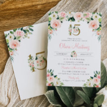 Rosas Rosa Quinceañera Convite de Aniversário Blus