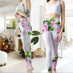 Rosas Rosa Românticas, Leggings femininas<br><div class="desc">Romântica rosa Rosas femininas Leggings,  um padrão floral elegante e chic em Springtime com lindos padrões de cores pastel de rosas . dom feminino perfeito para a flor e amante da natureza com senso de tendências e moda.</div>