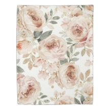 Rosas Rosa Suave Impressão Floral Aquarela Botânic
