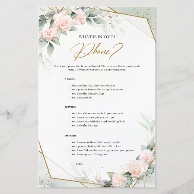 Rosas rosa suave verde O que há no seu telefone (Frente)