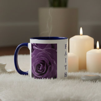 Rosas Roxas Fé 11oz Caneca de Duas Cores Azul