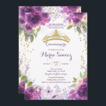 Rosas Roxos Profundos Mis Quince Convite<br><div class="desc">Deep Purple Rosa Mis Quince Convite Mis Quince Anos,  15 Birthday</div>