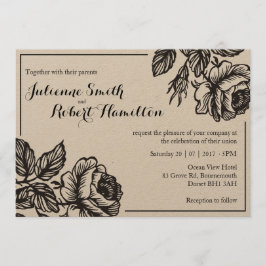 Rosas Rustic Chic Floral Wedes Convites