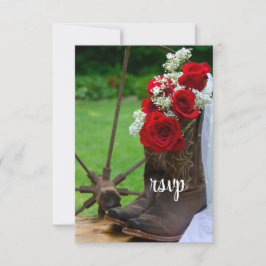 Rosas Rustic Cowboy Boots Country Casamento RSVP