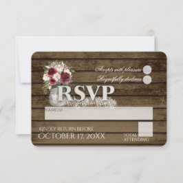 Rosas Rustic Ladder Love Burgundy Casamento RSVP