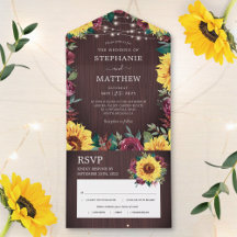 Rosas Rustic Sunflower Burgundy Casamento