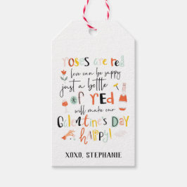 Rosas são a etiqueta do dia da galentina de vinho 