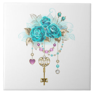 Rosas Turquesas com Chaves