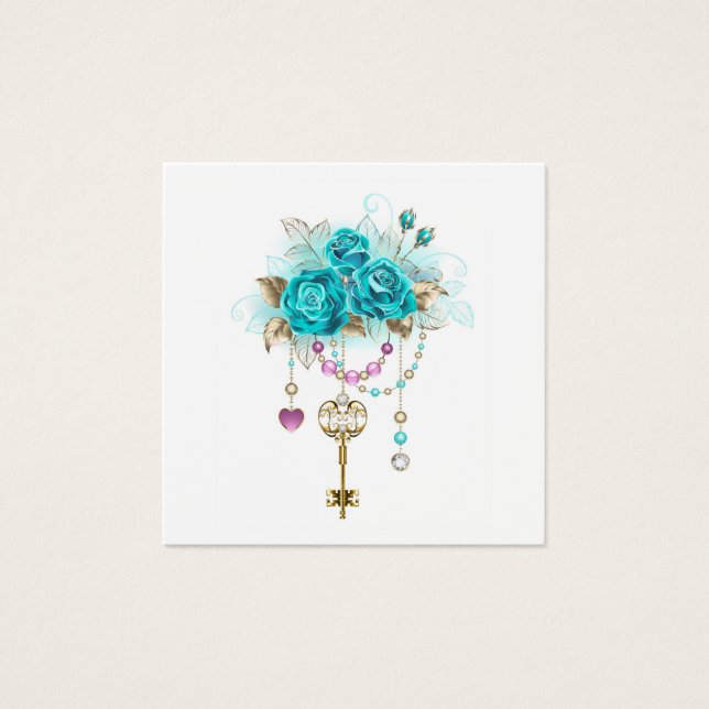Rosas Turquesas com Chaves (Frente)