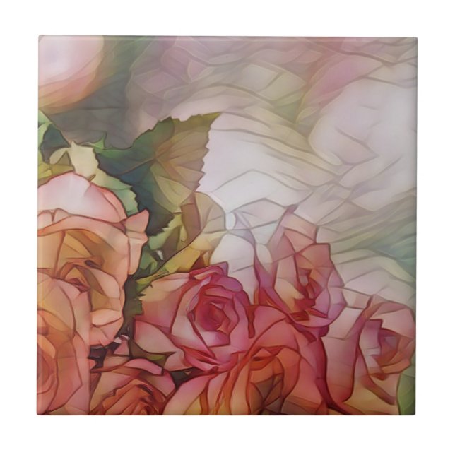 Rosas vermelhas À Luz Solar Vidraça (Frente)