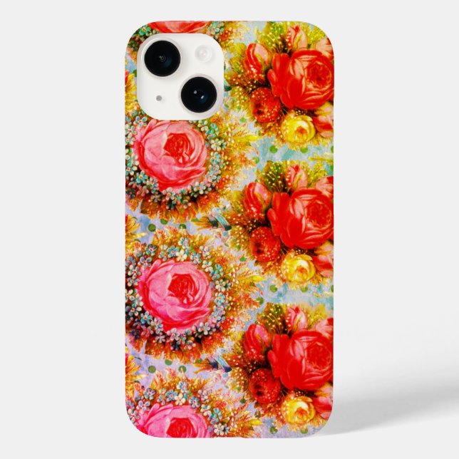 Rosas vermelhas AMARELAS E FLORES AZUIS DE PINCO B (Verso)