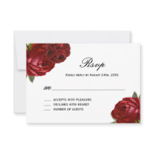 Rosas vermelhas Antigas Românticas com Placas RSVP