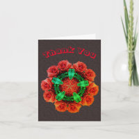 Rosas vermelhas Caleidoscópio Cartões de agradecim