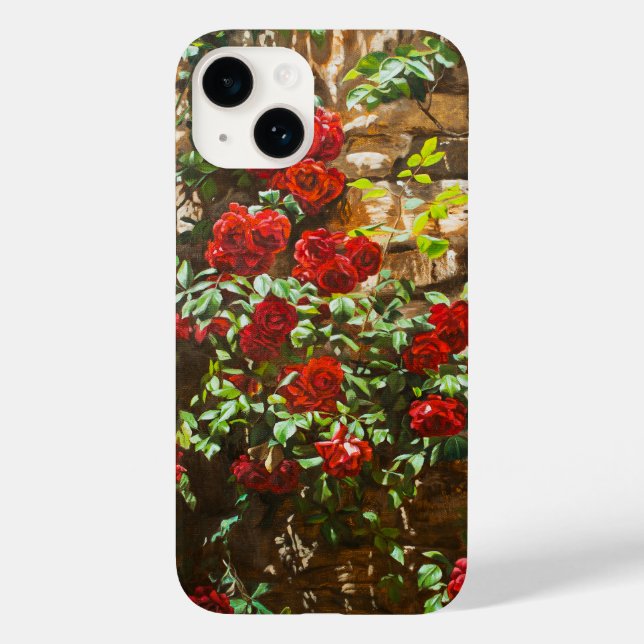 Rosas Vermelhas Contra uma Parede de Pedra (Verso)