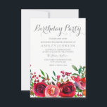 Rosas vermelhas - Convite para Festa de Aniversári<br><div class="desc">Rosas vermelhas,  Festa de Aniversário,  Coleção de Convocação em Niche e Nest.</div>