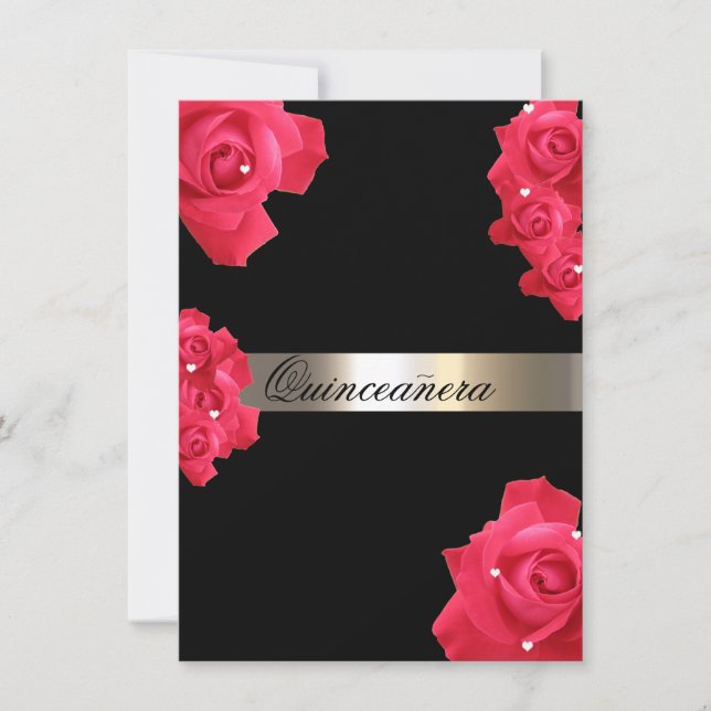 Rosas Vermelhas, Convite Personalizado de Quincean (Frente)