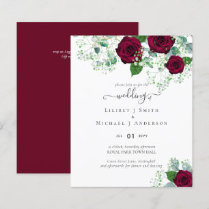 ROSAS VERMELHAS de Borgonha Gypsophila WEDDING
