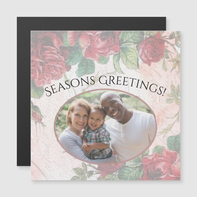 Rosas vermelhas desbotadas Escrevendo no papel Mag (Frente/Verso)