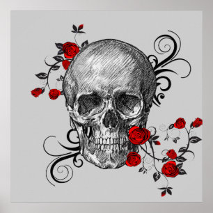 Rosas vermelhas e Poster preto