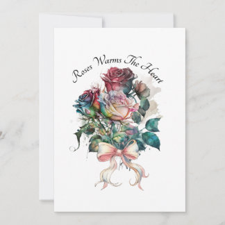 Rosas vermelhas e rosadas com cartão de laço