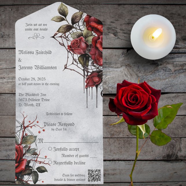 Rosas vermelhas Gotas com Código QR (Criador carregado)