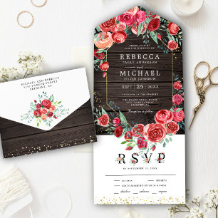 Rosas Vermelhas Modernas Floral Celebração de Casa