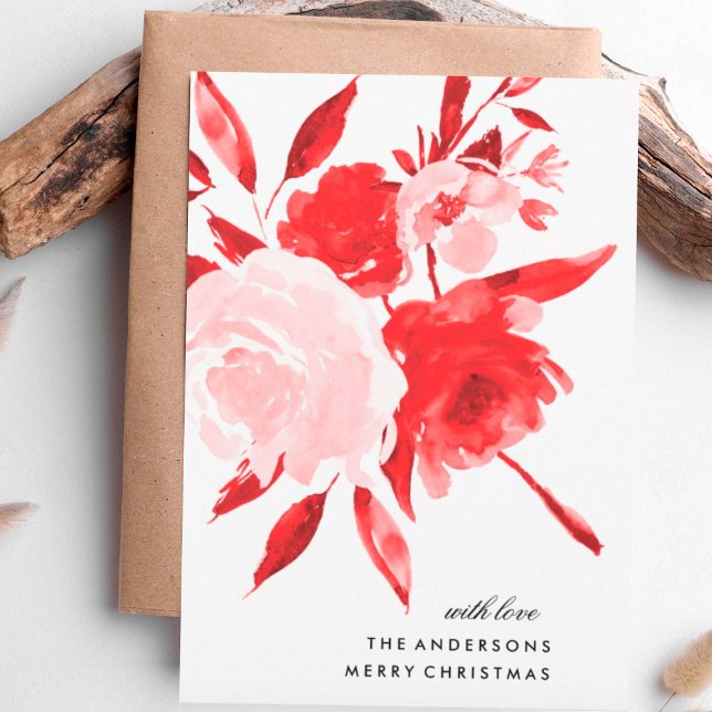 Rosas vermelhos Feriado de Natal Sem Cartão com fo (Criador carregado)