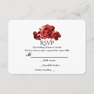 Rosas vermelhos RSVP floral elegante do vintage da