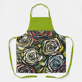 Rosas vibrantes Apron