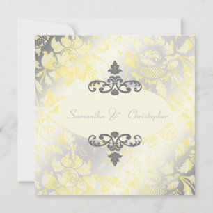 Rosas Vintage + Convites Amarelos/Cinzas