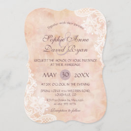 Rosas Vintage Lace Convite de casamento de Papel A