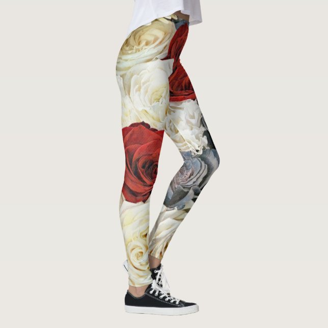 Rose Bouquet Art Leggings (Direita)
