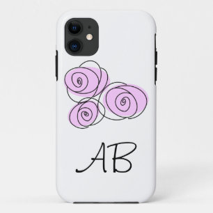 Rose Bouquet Lilac capas de iphone "Monograma"