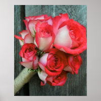 Rose Bouquet | Poster de madeira de galinha russa