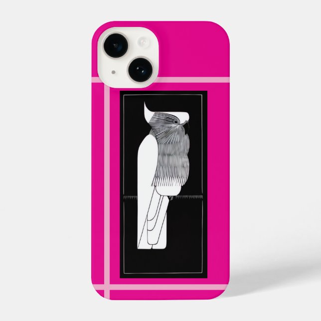 Rose-Breasted Cockatoo Illustration Phone Case  (Verso)