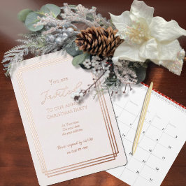 Rose Gold Over Blush Holiday Foil Invitation Card