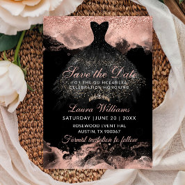Rose Gold Princess Quinceañera Save the Date