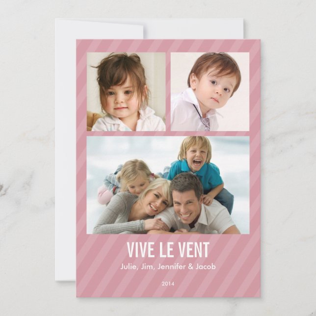 Rose Triple carte de photo de vacances (Frente)