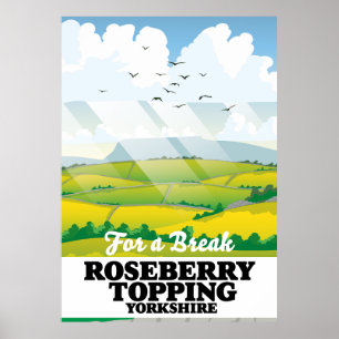 Roseberry Topping Yorkshire poster de viagens